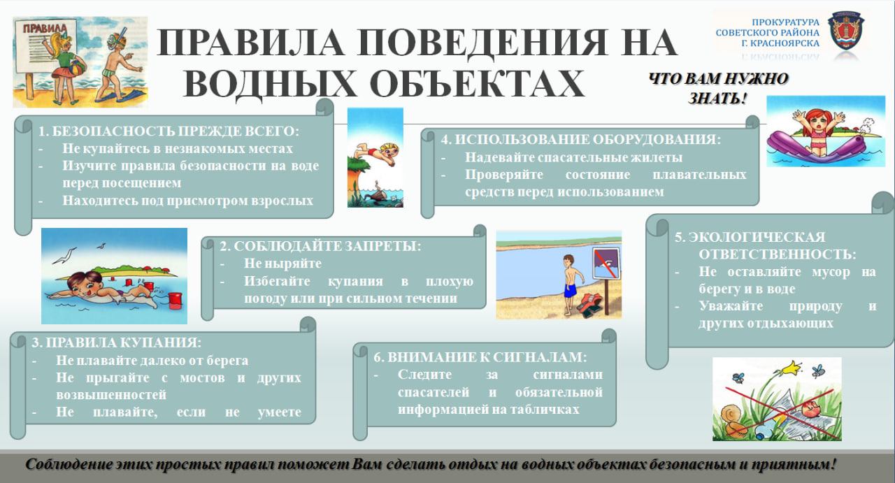 Прокуратура г. Красноярска информирует. ВНИМАНИЕ! РОДИТЕЛИ! Безопасность детей на водных объектах..